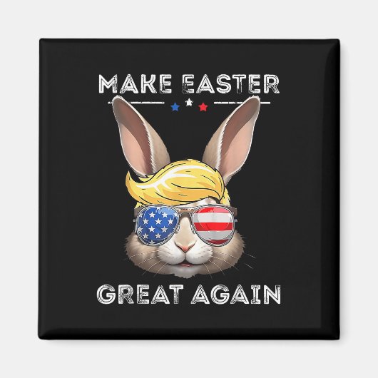 ユーモアたっぷりトランプ大統領 イースターを再び偉大に バニー狩り 卵 マグネット (正面)