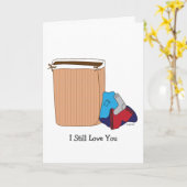 ユーモアたっぷりバレンタイン彼氏夫汚れた服 カード (黄色い花)