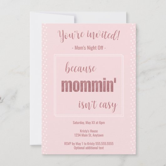 ユーモアたっぷりママの夜の会パーティー 招待状 (正面)