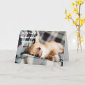 ユーモアたっぷり怒ったチワワが命乞いするグリーティングカード カード (黄色い花)