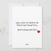 ユーモアたっぷり皮肉満載のカスタムバレンタインカード シーズンカード (裏面)