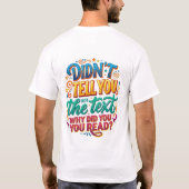 ユーモアたっぷり皮肉満載の「背中を読まないで」プリントTシャツ Tシャツ (裏面)
