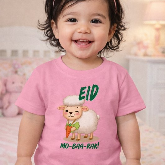 ユーモアたっぷり羊のEid AdhaおもしろベビーTシャツ ベビーTシャツ
