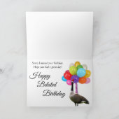 ユーモアたっぷり お遅れの誕生日おめでとう ゴムアヒル カード (内部)