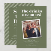 ユーモアたっぷり！お酒は私たちに任せて ウェディングセーブザデート セーブザデート (正面/裏面)