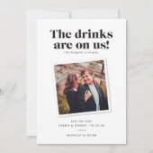 ユーモアたっぷり！お酒は私たちに任せて ゲストの笑顔を誘う面白い結婚式の招待状 セーブザデート (正面)