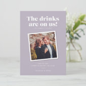 ユーモアたっぷり!お酒は私たちに任せて ゲストの笑顔を誘う面白い結婚式の招待状 セーブザデート (スタンド正面)