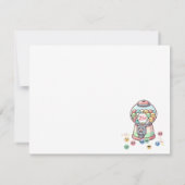 ユーモアたっぷり かわいいガムボールマシン、カスタム子供向けサンキューノート ノートカード (裏面)