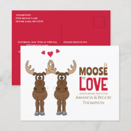 ユーモアたっぷり かわいい アニバーサリー パーティー 遊び心のある ムース ポストカード