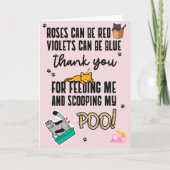 ユーモアたっぷり かわいい ピンク 幸せな母の日の猫からのメッセージ カード (正面)