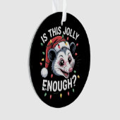 ユーモアたっぷり？クリスマスのポッサム風刺Tシャツ オーナメント (正面)