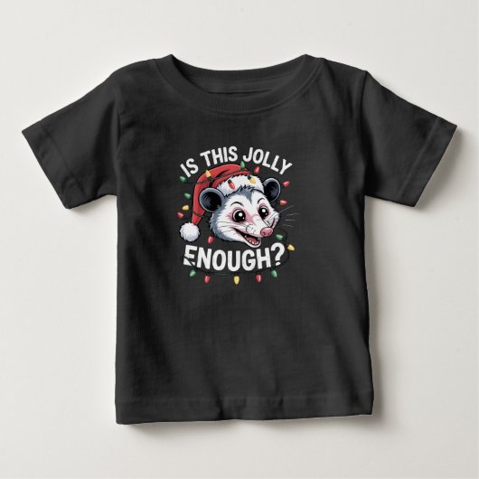ユーモアたっぷり?クリスマスのポッサム風刺Tシャツ ベビーTシャツ (正面)