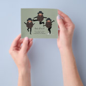 ユーモアたっぷり ダンスラビー あなたのテキストでカスタマイズ チラシ (手)