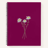 ユーモアたっぷり フローラル カスタム ネーム 左利き スクール スタイル ノートブック (正面)