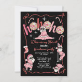 ユーモアたっぷり ホホホのクリスマスパーティー 大人のためのクリスマス会 招待状 (正面)