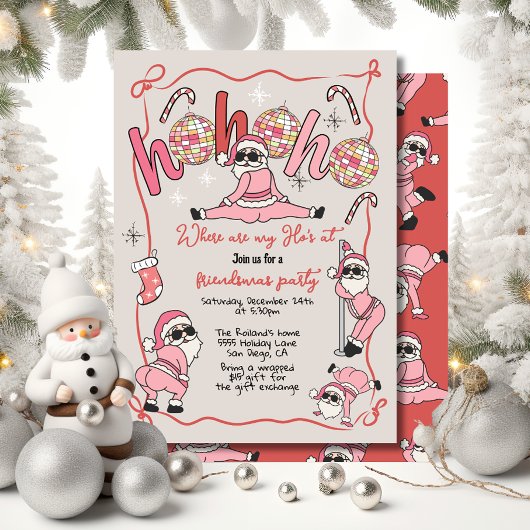 ユーモアたっぷり ホホホのフレンズマス 大人クリスマスパーティ 招待状