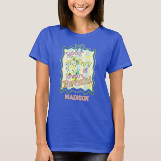 ユーモアたっぷり レモン コケッテ ボウ ドゥードル Tシャツ (正面)