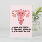 ユーモアたっぷり！女性の子宮で人間が育っている様子 招待状 (スタンド正面)