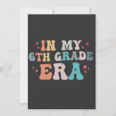 ユーモアたっぷり!学校生活の思い出 6年生の時代の先生 招待状 (正面)