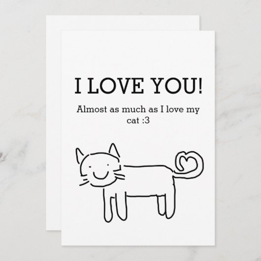 ユーモアたっぷり 愛猫 バレンタインデー シーズンカード (正面/裏面)