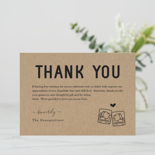 ユーモアたっぷり 無料ウィスキー感謝カード サンキューカード (スタンド正面)