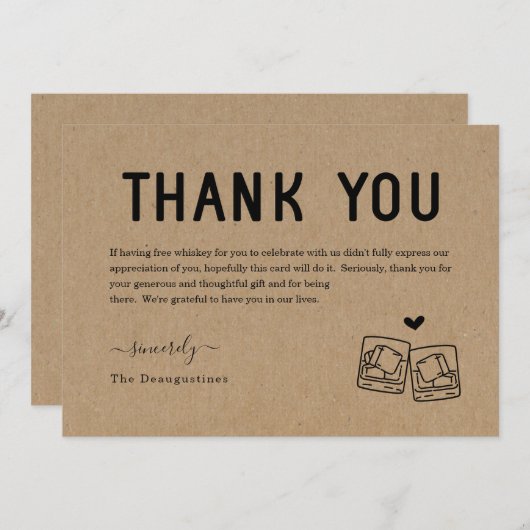 ユーモアたっぷり 無料ウィスキー感謝カード サンキューカード (正面/裏面)