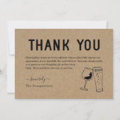 ユーモアたっぷり 無料ドリンク ワイン＆ビール 誕生日カード サンキューカード (正面)