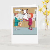 ユーモアたっぷり！牛のミルク搾り ハッピーアニバーサリー カード (黄色い花)