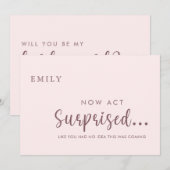 ユーモアたっぷり！私のウェディングパーティーにいてくれる？　プロポーズカード 招待状 (正面/裏面)