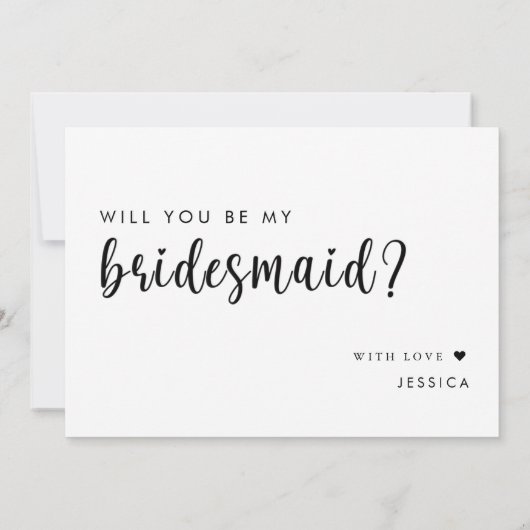 ユーモアたっぷり!私のウェディングパーティーに来てくれる?(花嫁の介添え人になってくれる?)の提案カ 招待状 (裏面)