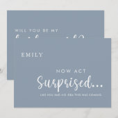 ユーモアたっぷり！私のウェディングパーティーに来てくれる？（花嫁の友人として）お願いカード 招待状 (正面/裏面)