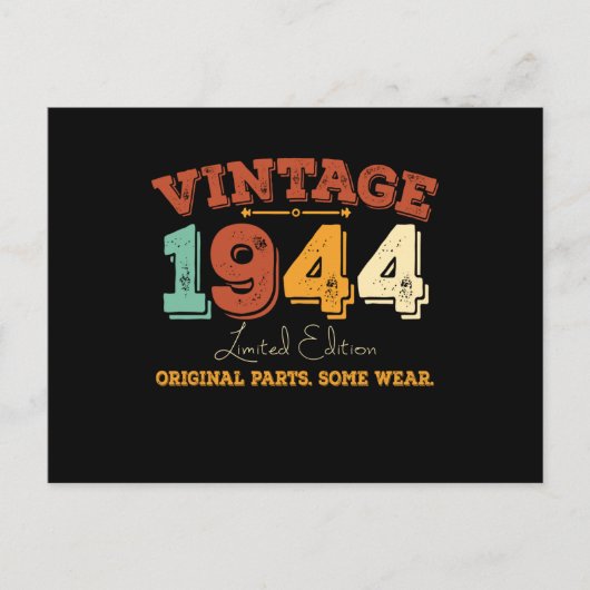 ユーモアたっぷり 81歳 1944年ヴィンテージ 81歳誕生日プレゼント ポストカード (正面)