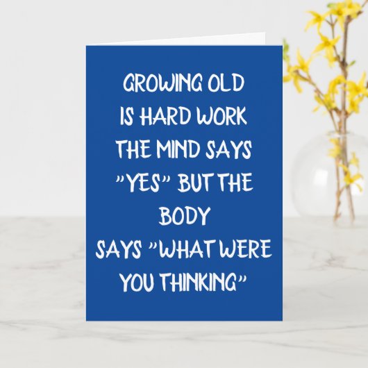 ユーモアで**40th**の古いアドバイスを成長! カード (黄色い花)