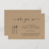 ユーモアとキュートな招待返信カード挿入 招待状 (正面/裏面)