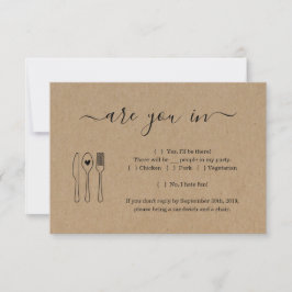 ユーモアとキュートな招待返信カード挿入 招待状