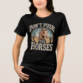 ユーモアと皮肉な引用文が馬を押さない トライブレンドTシャツ (正面)