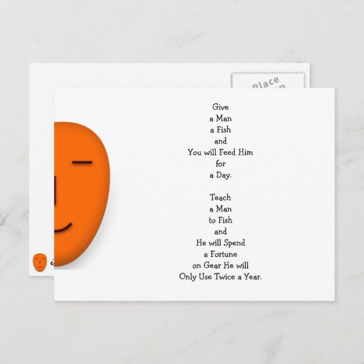 ユーモアに満ちた「男に魚を与えよ」現実を捉えた名言・ジョーク  ウィットに富んだユーモア ポストカード (正面/裏面)