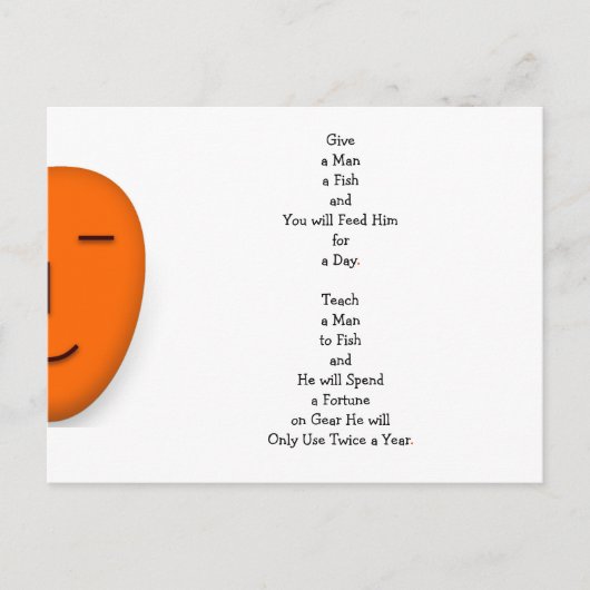 ユーモアに満ちた「釣りを教える」ジョーク  現実を直視 LOL クオート 笑える ウィットに富んだ ポストカード (正面)