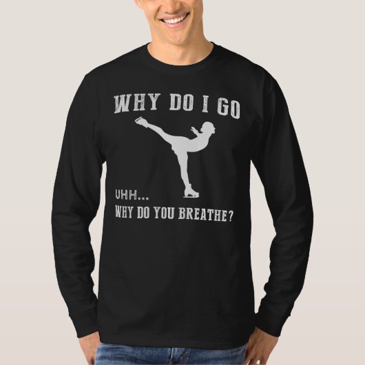 ユーモアに滑り込おもしろいむ – 氷スケートで滑るスローガンTee for Tシャツ (正面)