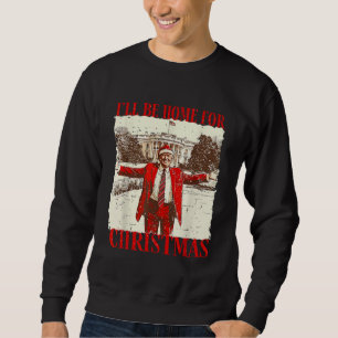 ユーモアのあるおもしろいクリスマスに帰るトランプ スウェットシャツ