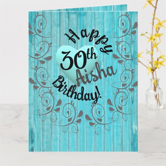 ユーモアのあるおもしろいハート30歳素朴の誕生日 カード (黄色い花)