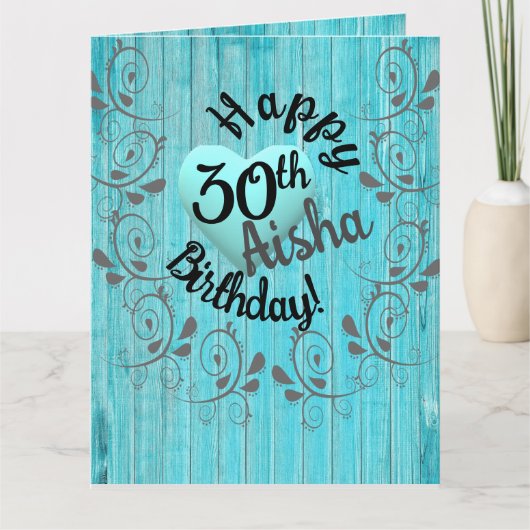 ユーモアのあるおもしろいハート30歳素朴の誕生日 カード (正面)