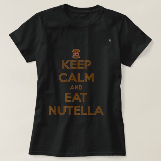 ユーモアのあるおもしろい保NUTELLAと食べNUTELLA Tシャツ (デザイン正面)