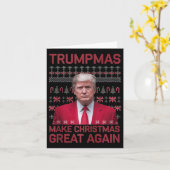 ユーモアのあるおもしろいTrumpmasが再びクリスマスを素晴らし飾る カード (黄色い花)