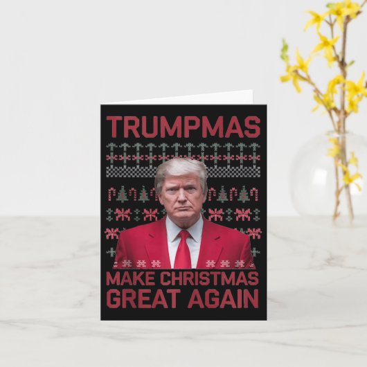ユーモアのあるおもしろいTrumpmasが再びクリスマスを素晴らし飾る カード (黄色い花)