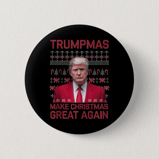 ユーモアのあるおもしろいTrumpmasが再びクリスマスを素晴らし飾る 缶バッジ (正面)