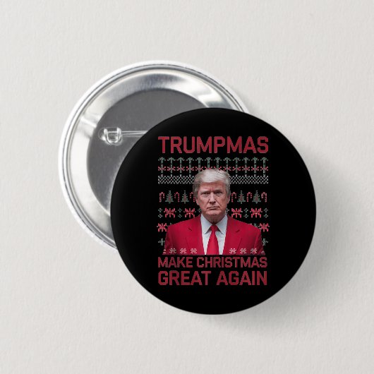 ユーモアのあるおもしろいTrumpmasが再びクリスマスを素晴らし飾る 缶バッジ (正面&裏面)