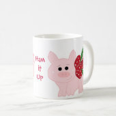 ユーモアのあることわざ付きクリスマス豚 コーヒーマグカップ (正面右)