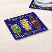 ユーモアのあるなおもしろいなビールしゃれ3 Muskebeers スクエアペーパーコースター (アングル)