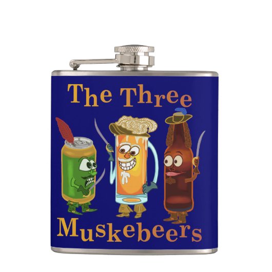ユーモアのあるなおもしろいなビールしゃれ3 Muskebeers フラスク (正面)